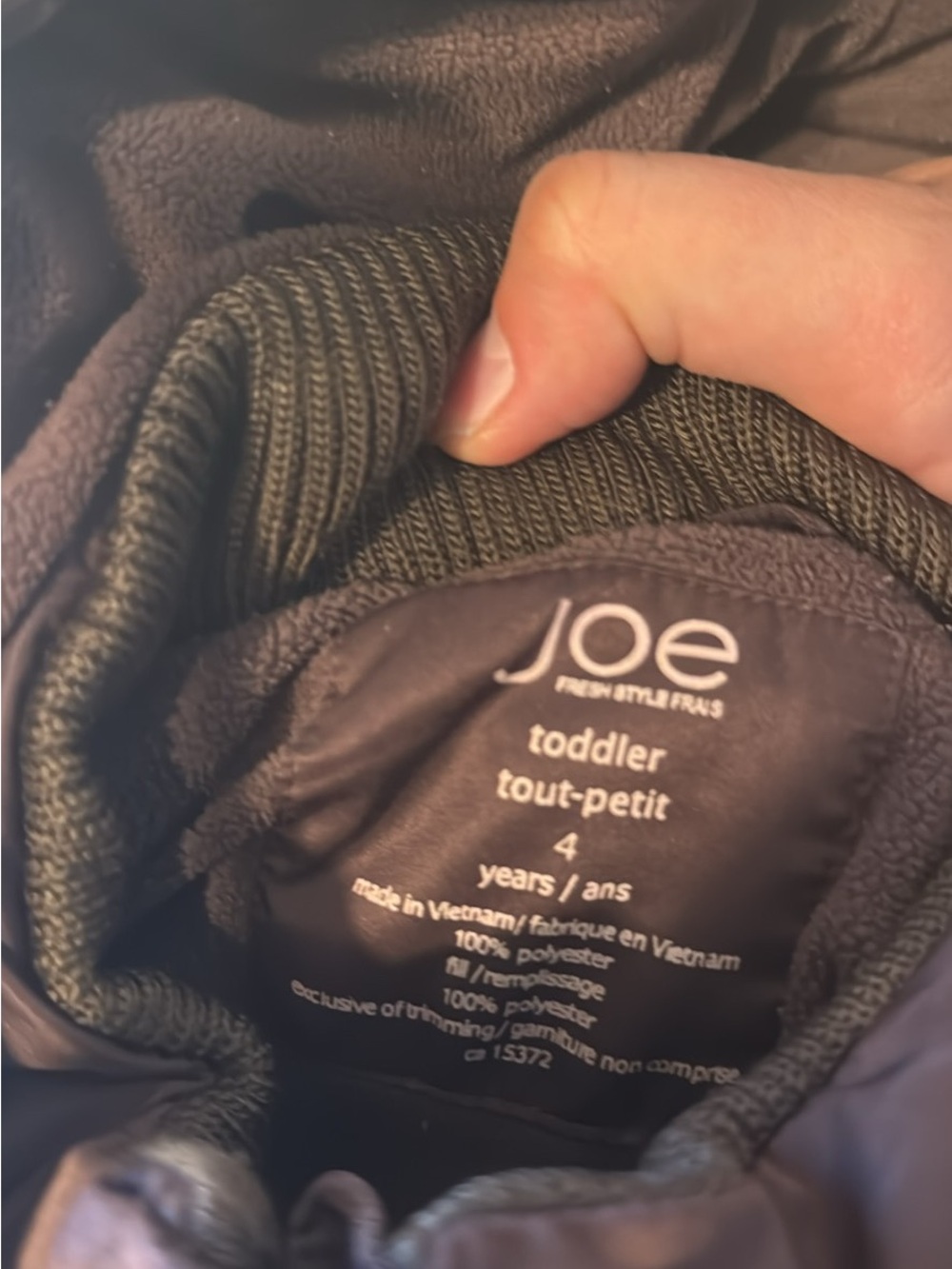Joe Fresh Kids Brown Puffer Jacket & Pink Scarf Set Size 4T Girls - Picture 2 of 4